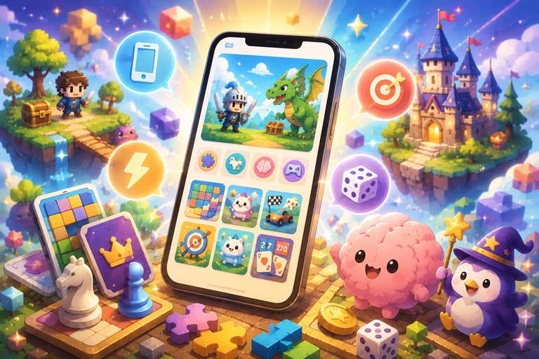 ゲームがずらりと並んだGAME ARCのスマホ画面