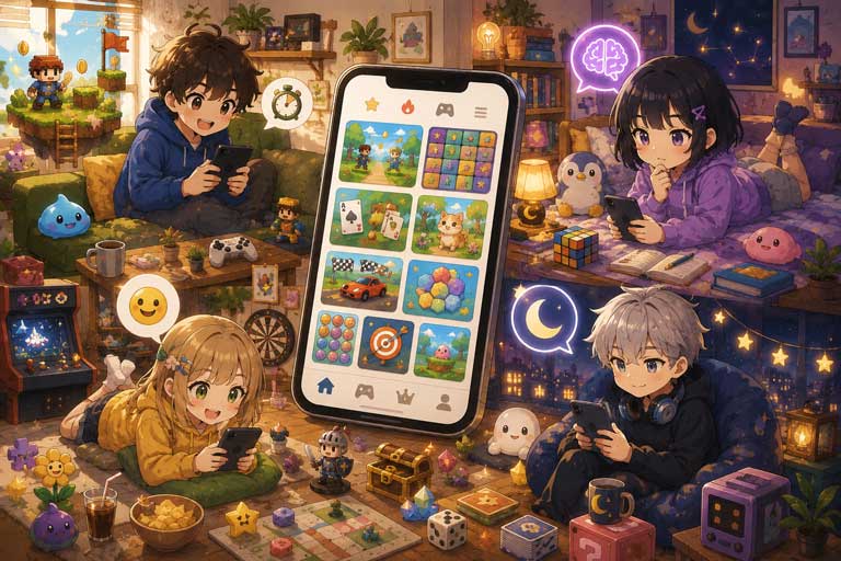 それぞれの気分でゲームを楽しむGAME ARCのプレイヤーたち
